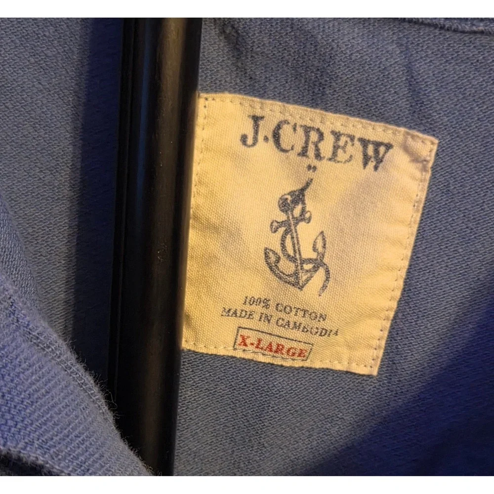 J. Crew Short Sleeve Polo Shirt Mens Size XL Blue‎
